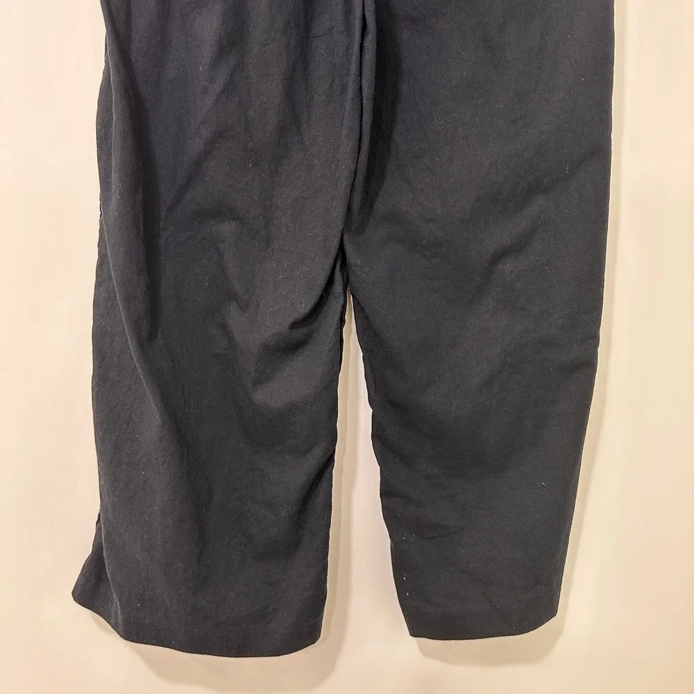 Banana Republic Linen Blend Pleated Pants Womens 14 Black Capsule‎ Minimalist